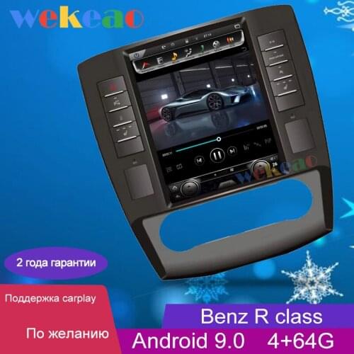 Wekeao Vertical Screen Tesla Style 10.4" Android 9.0 Car Multimedia Player For Mercedes Benz R Class Car Radio Automotivo stereo