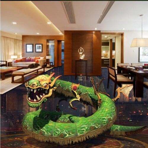 Customized Chinese Dragon living room bedroom 3D floor three-dimensional stickers waterproof non-slip self-adhesive paste