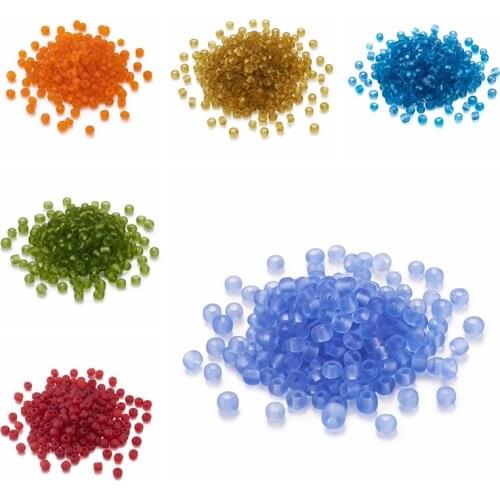 100g Frosted 2/3/4mm Round Glass Beads 6/0 8/0 12/0 Tiny Micro Seed Beads for Jewelry Making DIY Blue Yellow White Orange Green