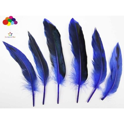 100pcs 100% natural duck feather dyed sapphire 10-15cm/4-6inch beautiful for Diy costume mask headdress