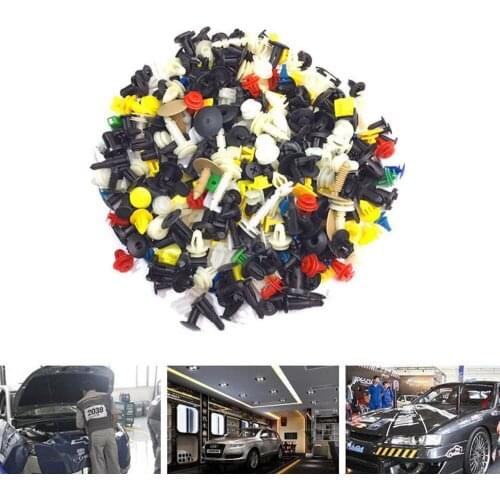 200pcs/set Auto Car Various Plastic Rivet Fastener Push Pin Bumper Fender Panel