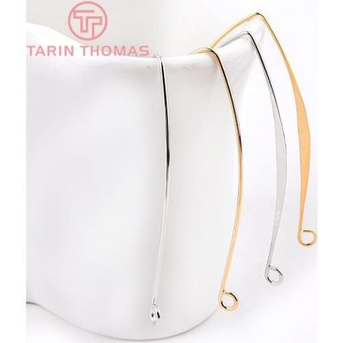 10PCS 24x45MM 24K Gold Color Plated Earring Connector for Jewelry Making Finding Accessories