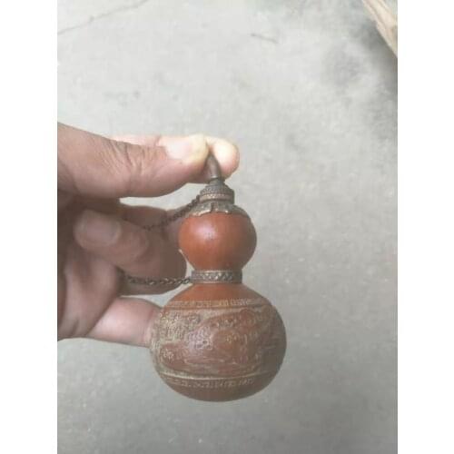 Antique Old QingDynasty Natural gourd snuff bottle smoking,hand crafts,best collection&adornment,free shipping