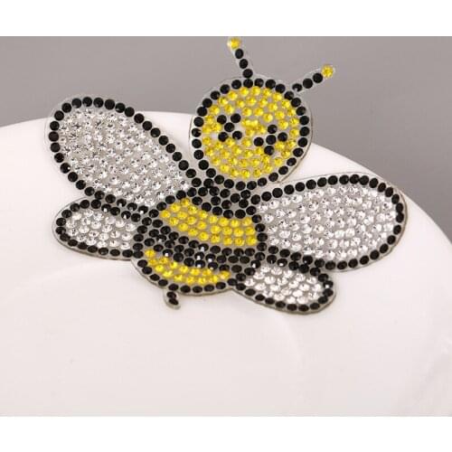 BEE Rhinestone Diamond Iron On Patches For Clothing Rhinestonr patch Applique