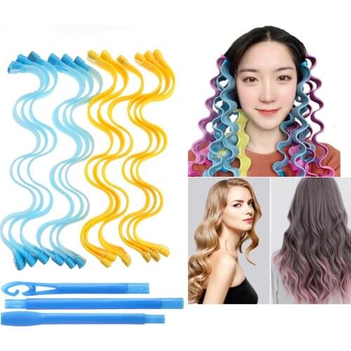 12PCS Magic Hair Curlers 25 30 45 50 65CM DIY Portable Hairstyle Rollers Sticks Durable Beauty Makeup Curling Hair Styling Tool