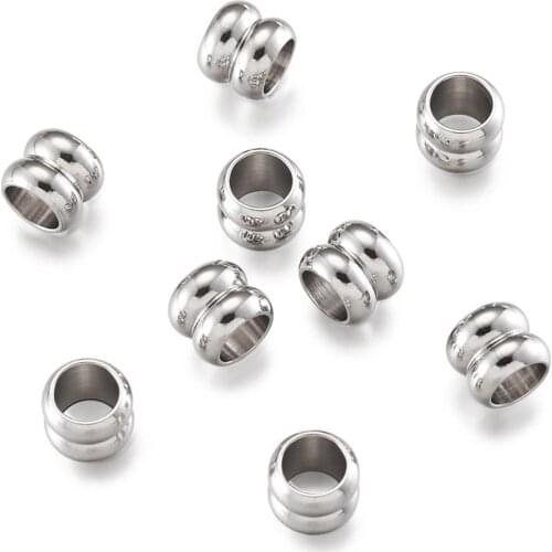 100pc 3mm 4mm 5m 6mm Stainless Steel Spacer Beads Large Hole Bead for Jewelry Making Supplies Accessories Findings