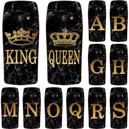 Phone Case For Nokia 210 105 220 4G 230 2019 2017 Marble Golden alphabet background Soft Print Cover