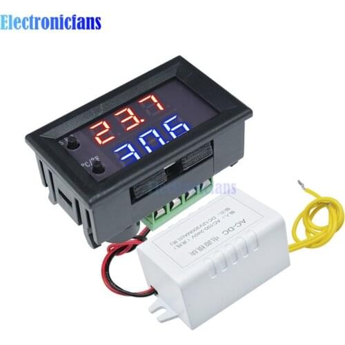 W1209WK DC 12V AC 110V-220V -50-110C Digital LED Thermostat Temperature Controller Switch Module NTC Thermostat Sensor Probe