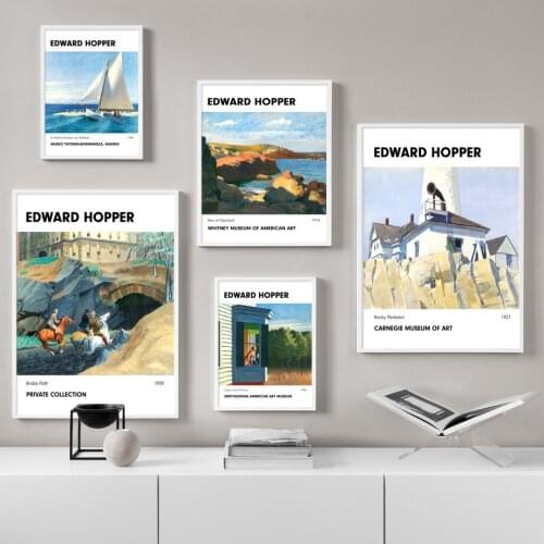 Edward Hopper Home Art Canvas Painting Sailboat Restaurant Pier Nordic Posters And Prints Pictures For Living Room Home Decor