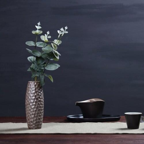 Coarse Pottery Vase Zen Vase Vintage Vase Dried Flowers Floral Ceramic Ornaments Small Number Ceramic Vase ceramic planter pot