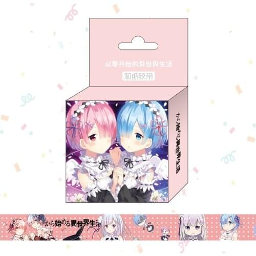 1.5cm*5m Anime Re:Life In A Different World From Zero Washi Tape Adhesive Tape DIY Scrapbooking Sticker Label Masking Tape