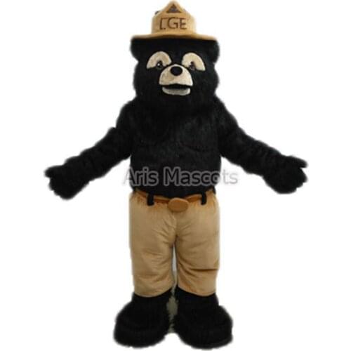 Plush Fur Suit Black Bear Mascot Costume for Entertainment Full Body Adult Size Fancy Dress Animal Character Cosplay Outfit