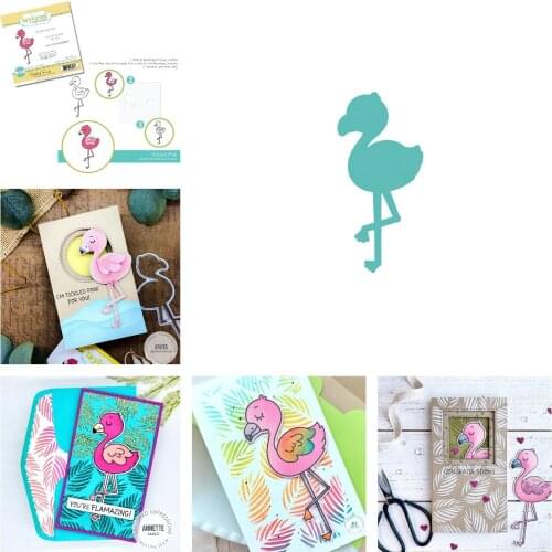 Pink Flamingo Metal Cutting Dies and Stamps DIY Scrapbooking Card Stencil Paper Cards Handmade Album Stamp Die Sheets 2021 HOT