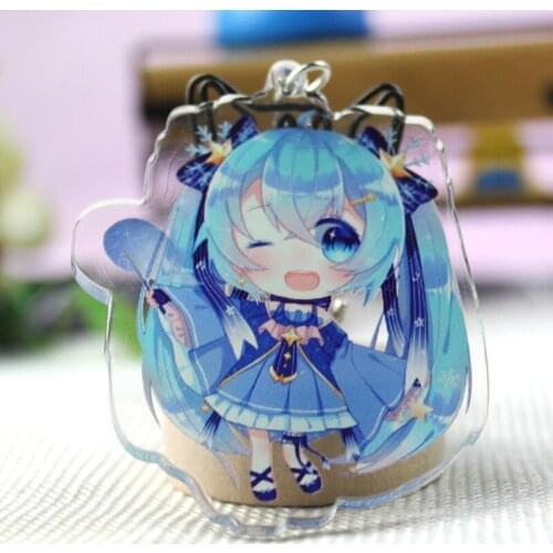 Anime Acrylic Cute Gril Keychain Acrylic Cartoon Key Buckle Pendant