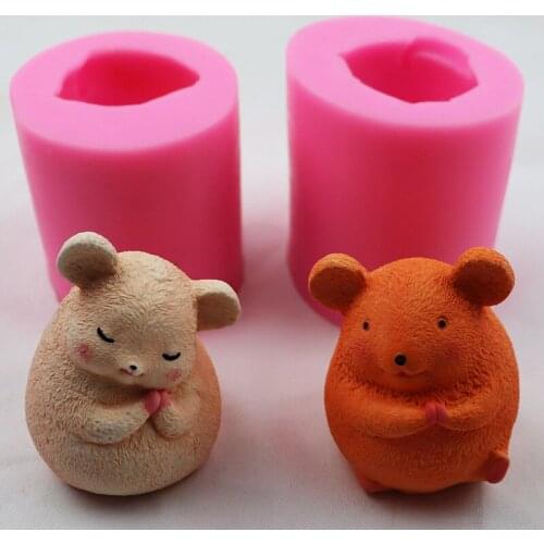 Cute Mascot Mouse Fondant Silicone Mold DIY Cake Decoration Rat Epoxy Mould XGY-284