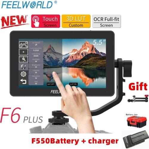 FEELWORLD F6 PLUS 5.5 Inch on Camera DSLR Field Monitor 3D LUT Touch Screen IPS FHD 1920x1080 Video Focus Assist Support 4K HDMI