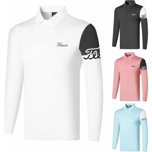 Golf wear mens t-shirt spring autumn sport golf apparel long sleeve dry fit breathable polo shirt for men