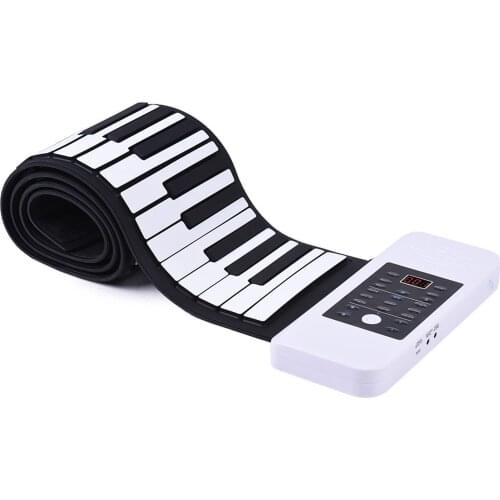 NEW Portable Silicon 88 Keys Hand Roll Up Piano Electronic USB Keyboard Built-in Li-ion Battery and Loud Speaker with One Pedal