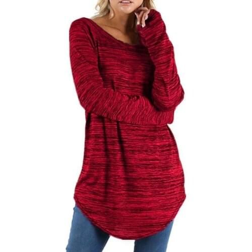 Plus Size Women T Shirt Casual Long Sleeve Loose Tops Tunic T-Shirt Female Solid Color Baggy Basic Tshirt Tee Shirt Femme L-5XL