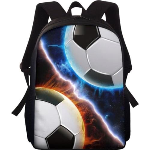 Ice and Fire Backpack 3D Printed Cool Custom Boy Children Football Pattern SchoolBag Casual Student Bookbag Mochila