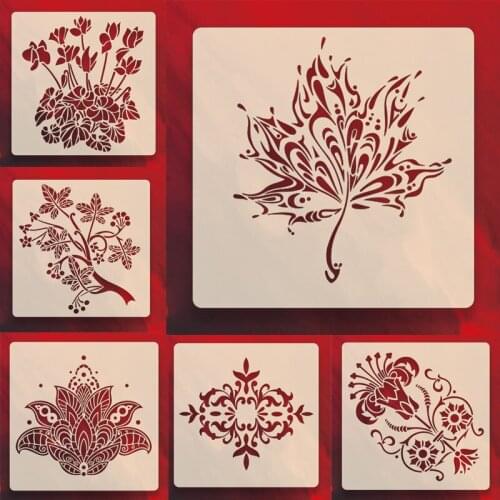 2pc Mandala Leaves Stencil DIY Walls Layering Painting Template Decor Scrapbooking Embossing Album Supplies 20cm