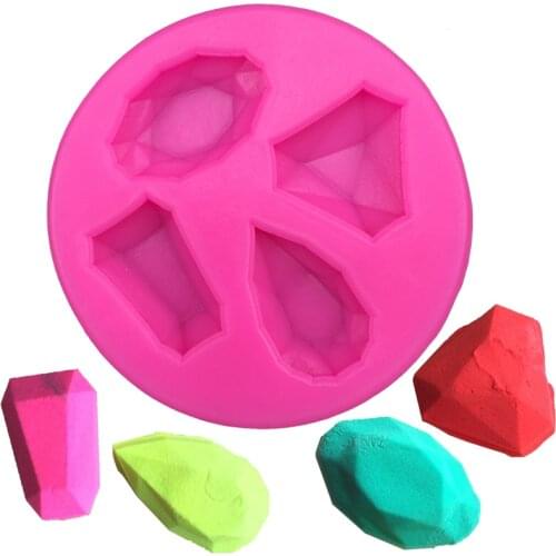 Diamond crystal Shape fondant silicone mold kitchen baking chocolate pastry candy Clay making cupcake lace decoration tool F0110