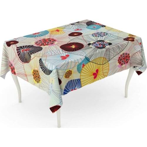 Blue Beautiful Abstract Pattern Pink Black Bright Graphics Table Cloth