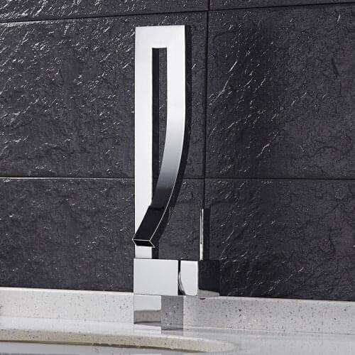 Basin Faucets Brass Faucet Square Bathroom Sink Faucet Single Handle Deck Mounted Toilet Hot And Cold Mixer Water Tap S79-323