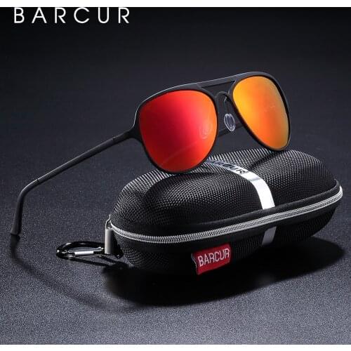 BARCUR Male Sunglasses Polarized Aluminium Ultralight Pilot Sun glasses for Women Sports glasses lunette de soleil homme