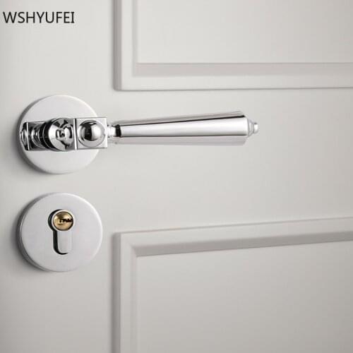 Modern golden split lock indoor silent wooden door lock set universal door handle bedroom door lock furniture hardware