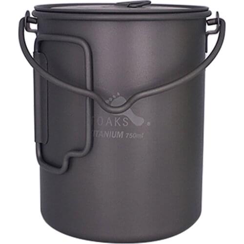 TOAKS Titanium Outdoor Camping Pot Cooking Pots Picnic Hang Pot Ultralight Titanium Pot 750ml POT-750-BH