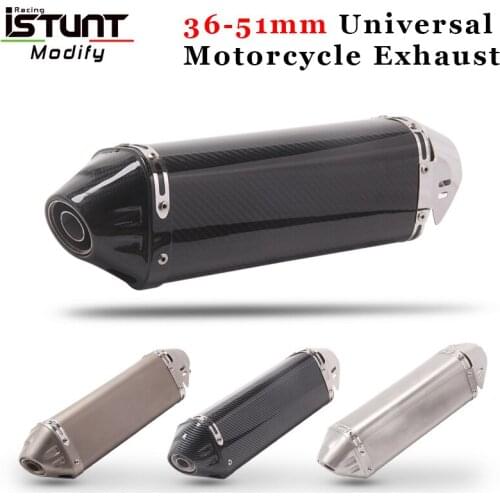 Carbon Fiber Universal Motorcycle Exhaust Pipe Escape Muffler With DB Killer For Ninjia300 250 Z750 R25 R3 TMAX530 R6 Dirt Bike