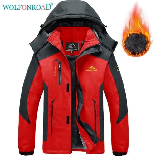 WOLFONROAD Winter Hiking Jacket Mens Windproof Waterproof Work Rain Jacket Outdoor Army Safari Trekking Outwear Coat Windbreaker