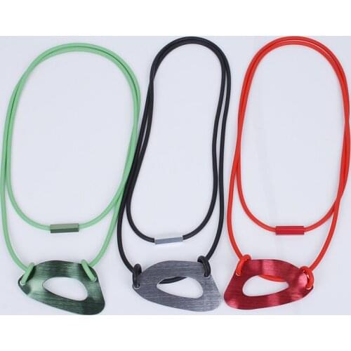 YD&YDBZ Golden Metal Pendant Long Necklaces For Women Unique Red Rubber Rope Charms Necklace Gothic Jewelry Accessories Gift