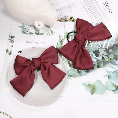 Fashion Ribbon Hairgrips Big Large Bow Hairpin For Women Girls Satin Trendy Ladies Hair Clip New Cute Barrette Hair Accessories