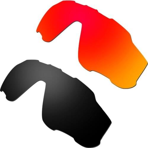 HKUCO Red/Black 2 Pairs Polarized Replacement Lenses For Jawbreaker Sunglasses 100% UVA & UVB