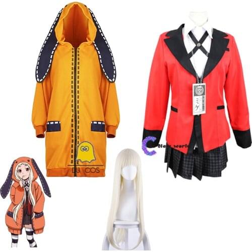 Runa Yomotsuki Cosplay Costume Kakegurui School Girl JK Uniform Skirt Set Kirari Jabami Yumeko Halloween Harajuku Dress Women