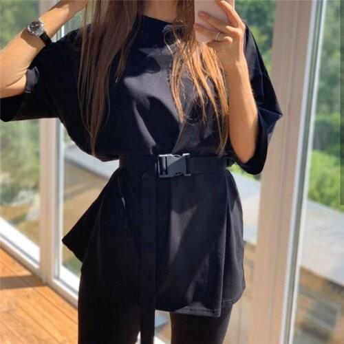 High-quality Female Suit Top + Black Shorts womens Suit two-piece Set Solid Color Loose five-point Sleeve Casual Sports Suit