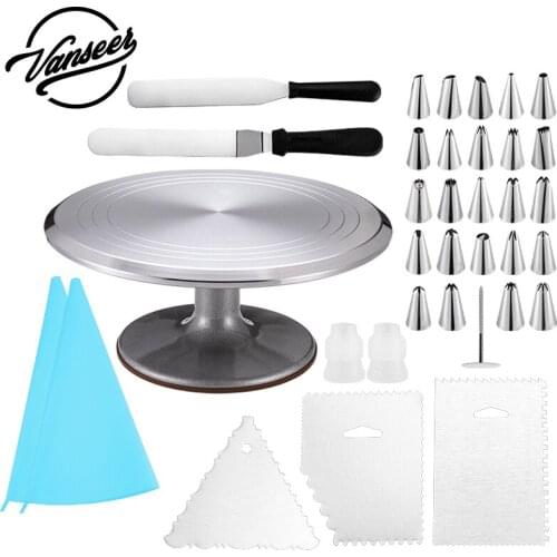 1/35pcs Turntable Set Aluminum Alloy Cake Stand Cake Decorating Tools Decoration Pastry Accessories Spatula Bag Baking Tool