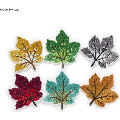 1pcs Maple Leaf Embroidered Patches Sew On/Ironing For Applique Stickers Badge Accessories Decoration Clothing Handbag 87mm/3.4"