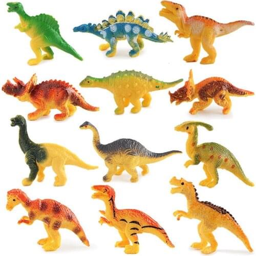 12PCS Set Mini Simulation Dinosaur Model Tyrannosaurus Rex Spinosaurus Animals Kids Toy Gift
