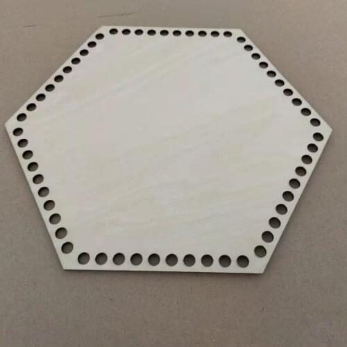 2pcs Laser Cut Hexagon Wood Hollow Bottom Basket Base Crochet Needles Wooden Thread Yarn Basket Wood Base