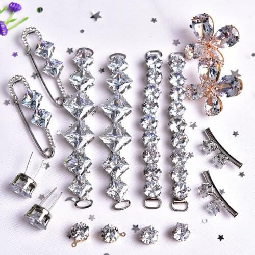 2pcs/Lot Zircon High Quality Clear Crystal Rhinestone Prins Wedding Decoration Garment/Bags/Shoes DIY Accessories Pincushions