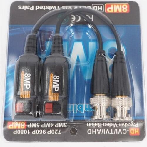 20 Pairs 8MP Passive CCTV Video Balun Full HD Twisted Transceivers UTP Balun BNC Cable for 2MP 5MP 8MP AHD TVI CVI Cameras