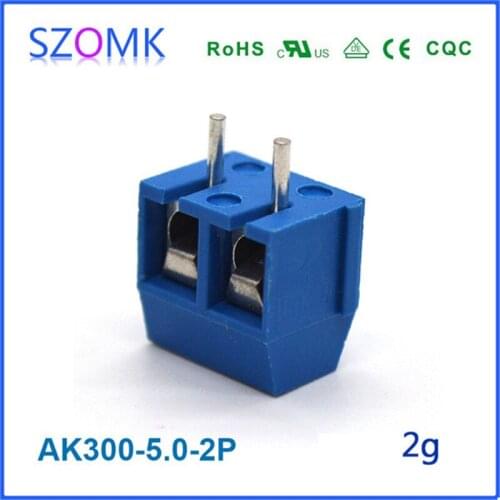 20 pcs/lot, Splice Wire Protection terminators wire cable 5.0mm pitch and 2 pins electronics pcb screw connectors AK300-5.0-2P