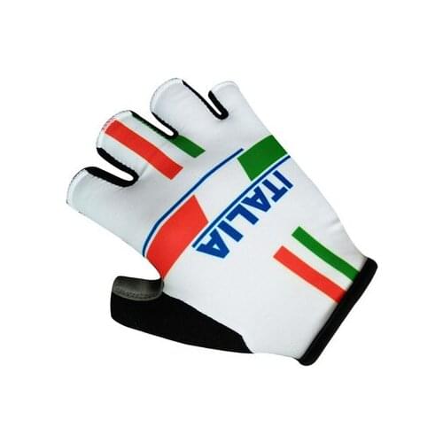 2017 ITALIA Team One Pair Sports Half Finger Cycling Jersey Gloves MTB Road Mountain Bike Bicycle Gel Gloves