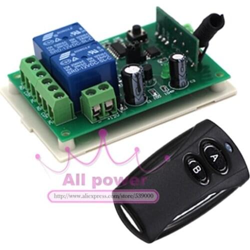 2CH Wireless Remote Control Switch System 12V Receiver + Transmitter for Appliances Gate Garage Door
