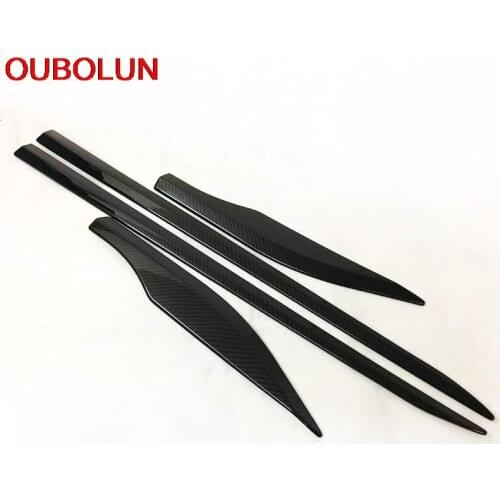 4PCS Fit For Toyota C-HR CHR 2017 Fiber Door Body Side ABS Carbon Trim Cover Molding Car Styling Accessories