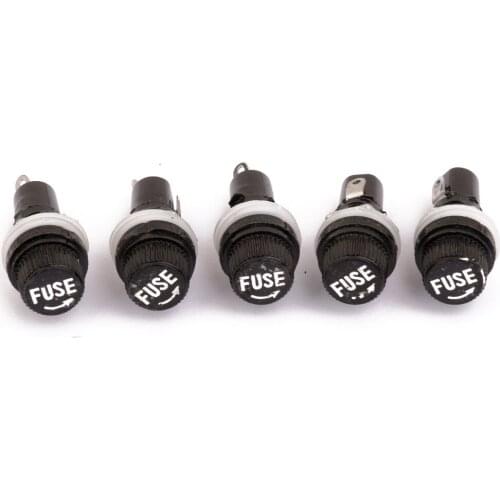 5Pcs Chassis Panel Mount Fuse Holder Socket for 5x20mm Glass Fuses 250V 10A