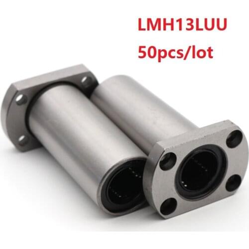 50pcs/lot LMH13LUU Long Type Oval Flange linear motion ball bearing bushing for CNC 3D printer Linear Rod